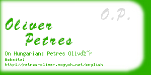 oliver petres business card